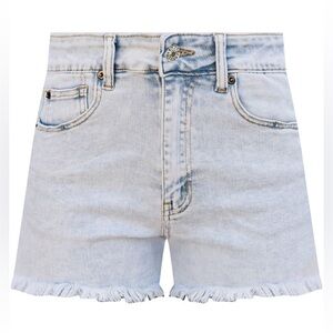 NWOT! Pink Lily My Favorite Light Wash Denim Jean Shorts w/Frayed Edges SIZE: 33